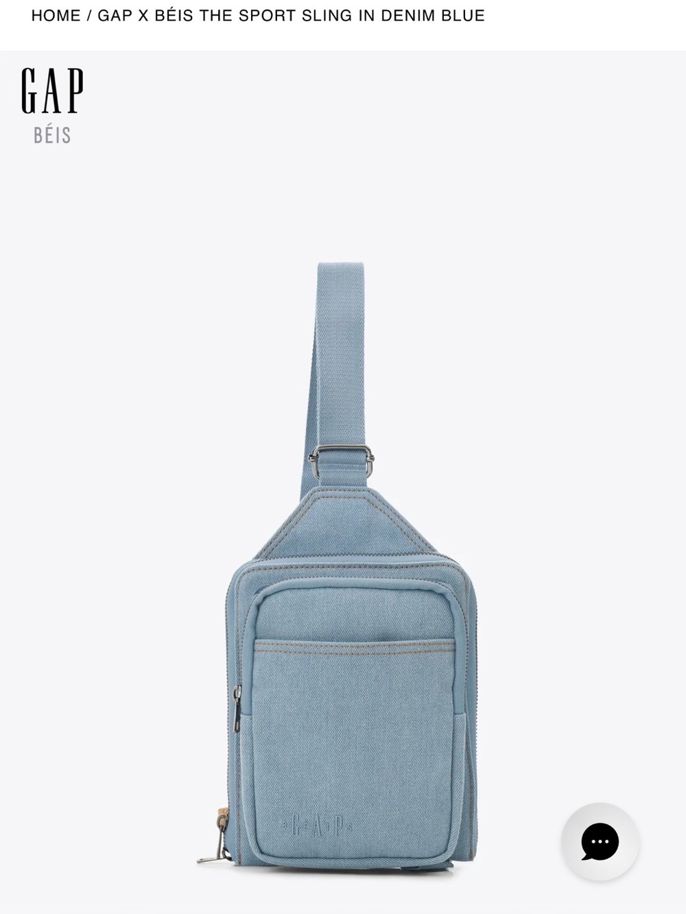 Beis x Gap Collaboration Light Blue Crossbody Sling Bag NWT